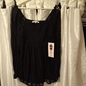 Celebrity Pink Black Smocked Dress Med